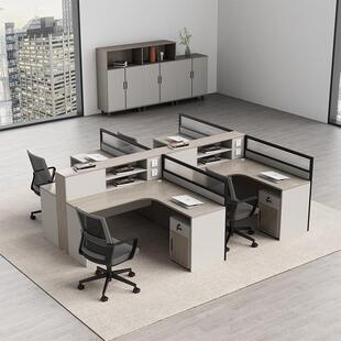 简约办公家具职员办公桌椅组合工位财务L型员工办公桌卡位屏风