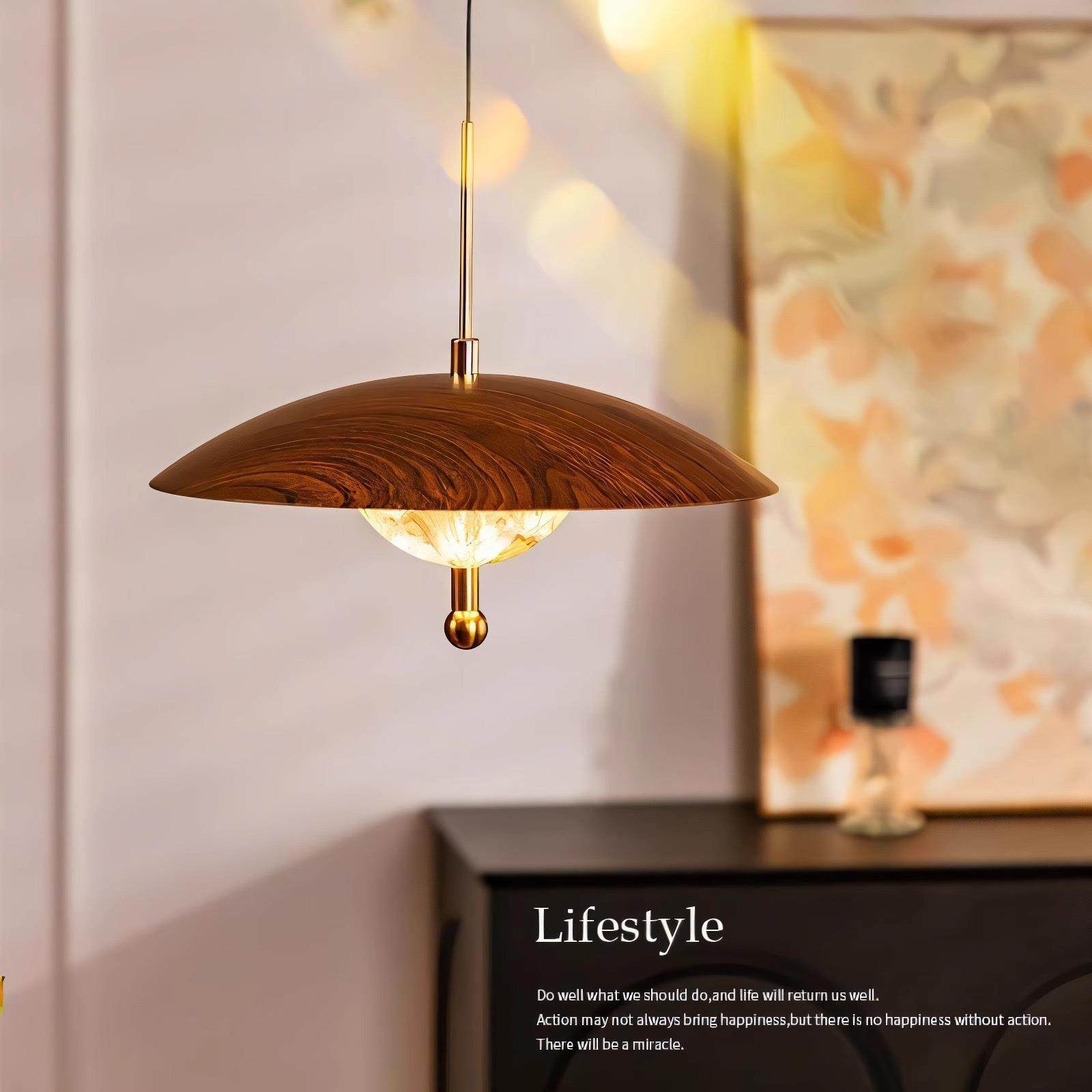 宋式美学灯具可升降触摸开关中古风餐厅吊灯胡桃木色床头吊线灯,家装灯饰光源,智能吊灯,淘宝优惠券,粉丝福利购,淘宝优惠卷