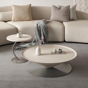 奶油风圆形茶几极简茶几设计师款圆锥形茶几现代家用小茶几组合