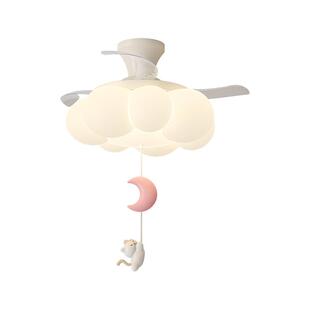 全光谱护眼风扇灯卡通风儿童房云朵吊扇灯卧室书房客厅吸顶风扇灯