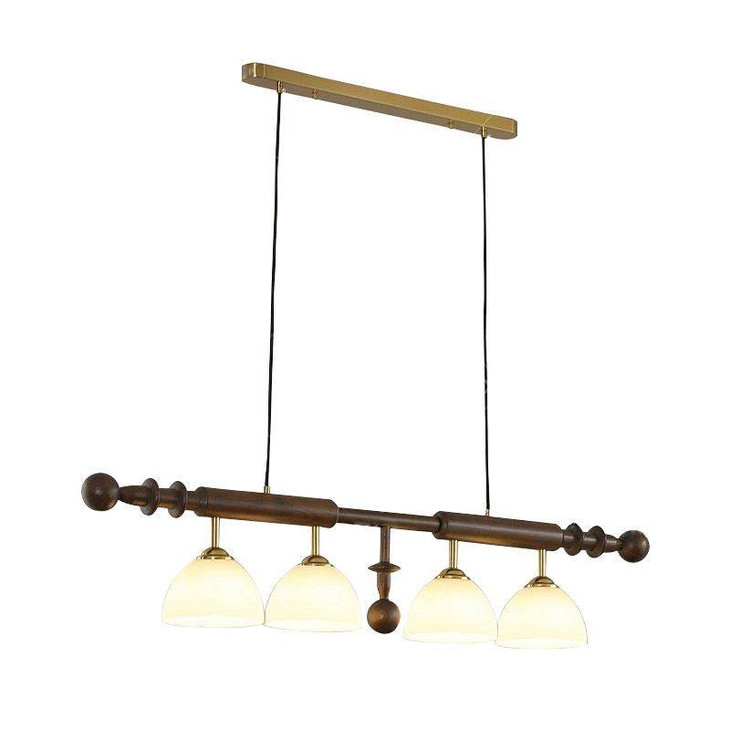 法式中古风餐厅吊灯侘寂风复古高级感岛台一字长条实木茶室餐桌灯