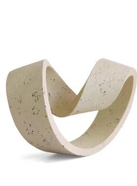 美报现代几何U拱形仿米黄洞石摆件样板间售楼处书柜轻奢拱门装饰