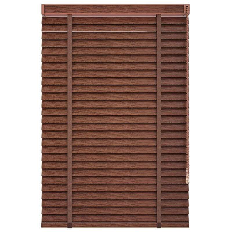 椴木百叶窗帘定制新中式电动百叶窗窗帘遮光升降书房茶室遮阳卷帘