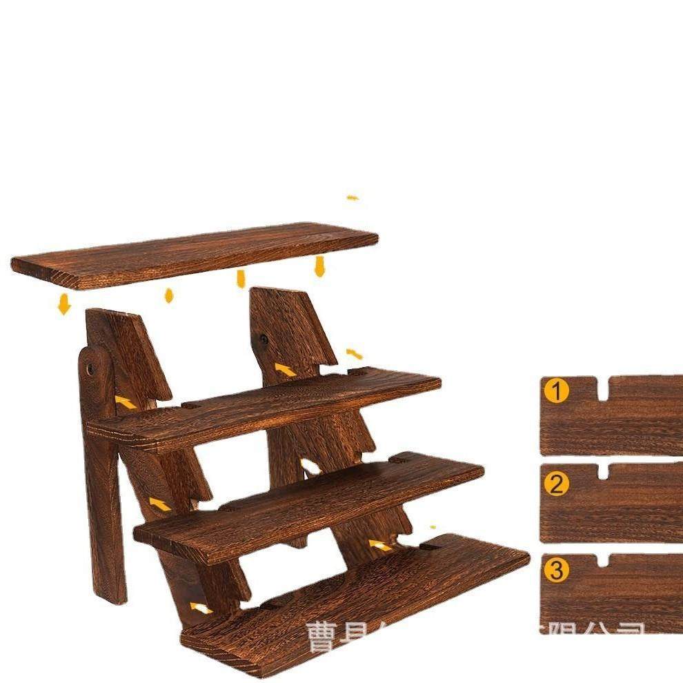 现货木质多层置物架松木展示架桌面储物收纳架木质阶梯植物花架,收纳整理,书桌收纳置物架,淘宝优惠券,粉丝福利购,淘宝优惠卷