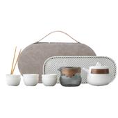 枯山水粗陶旅行茶具便携式 户外快客杯公司开业活动礼品 包小套装