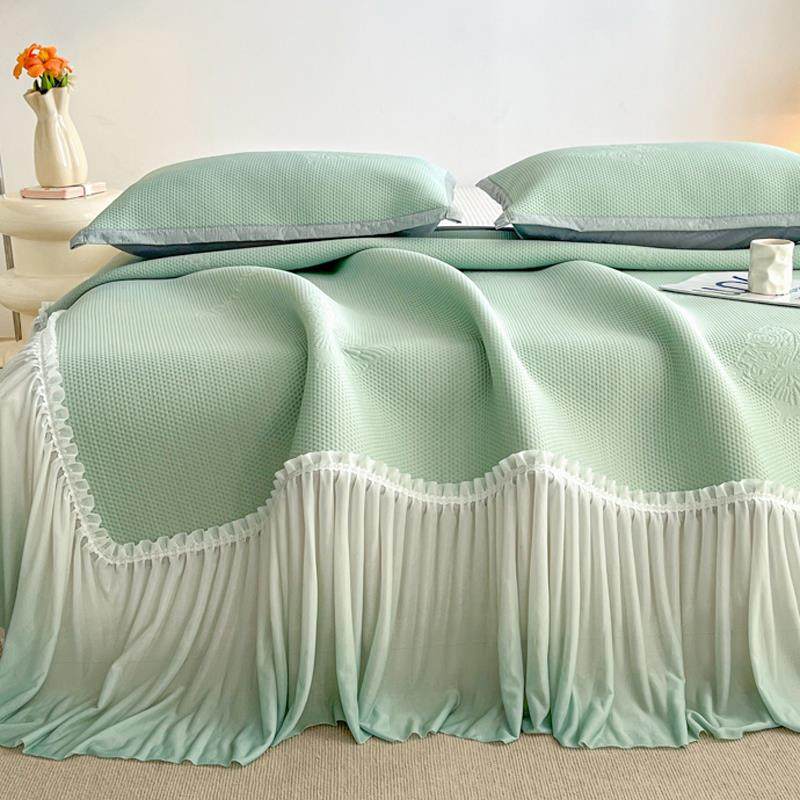 冰丝豆豆凉席床裙款三件套2025夏季公主风空调软席子竹席床垫,床上用品,冰丝席,淘宝优惠券,粉丝福利购,淘宝优惠卷