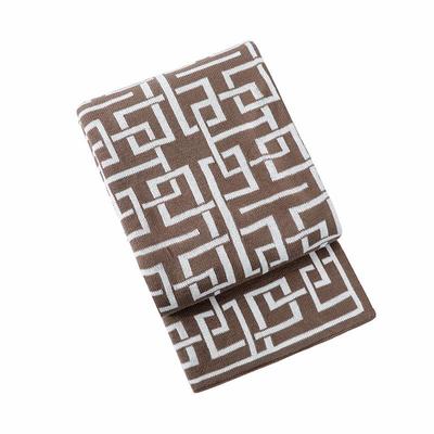 中式风回字纹毛毯沙发盖毯空调毯针织午睡毯子床尾毯blanket搭毯