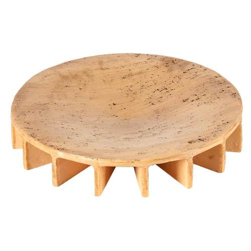 果盘侘寂风仿洞石底座桌面饰品收纳托盘轻奢民宿酒店样板房摆件