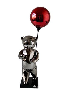 轻奢高档气球熊雕塑装饰创意样板间儿童房客厅电视柜玄关工艺摆件