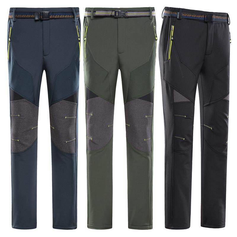 冲锋裤男冬季加绒加厚防水防风大码修身保暖抓绒软壳户外登山裤女