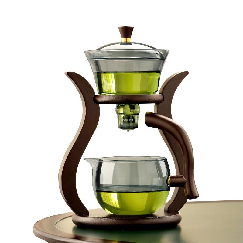 烟灰色玻璃茶具套装家用磁吸办公室冲泡茶壶懒人泡茶功夫茶壶
