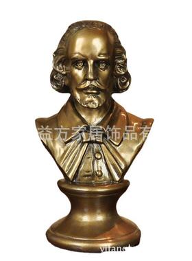 欧美家居莎士比亚人像雕塑摆件客厅书房装饰品摆设树脂工艺品
