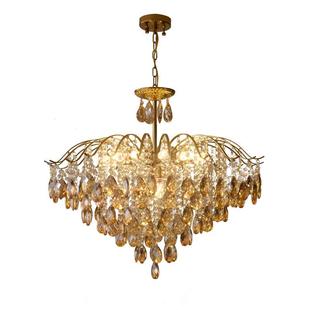 浪漫水晶客厅吊灯法式 复古卧室衣帽间吊灯简约轻具 餐厅灯美式