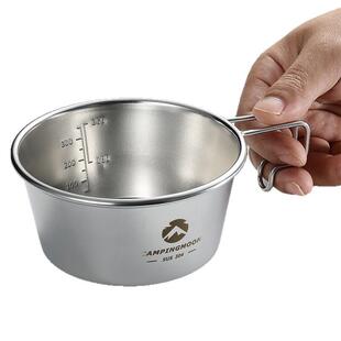 S60不锈钢大容量大号雪拉杯450ml露营饭碗可加热多重叠