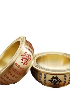 纯黄铜招宝百福聚宝盆家居铜器摆件创意商务个人礼品八宝盆代