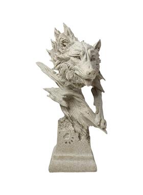 复古树脂砂岩狼头雕像艺术摆设创意酒柜办公室桌面软装工艺品摆件