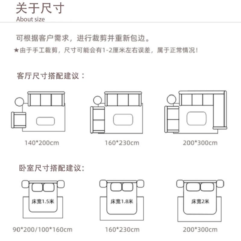 羊毛毯客厅高级感地茶毯几菠萝圈纯2023.2.2色素色极卧室地垫简大