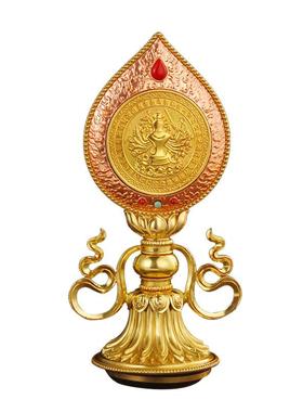 纯铜准提镜法门准提佛母像背面刻显密圆通成佛心要集准提宝镜