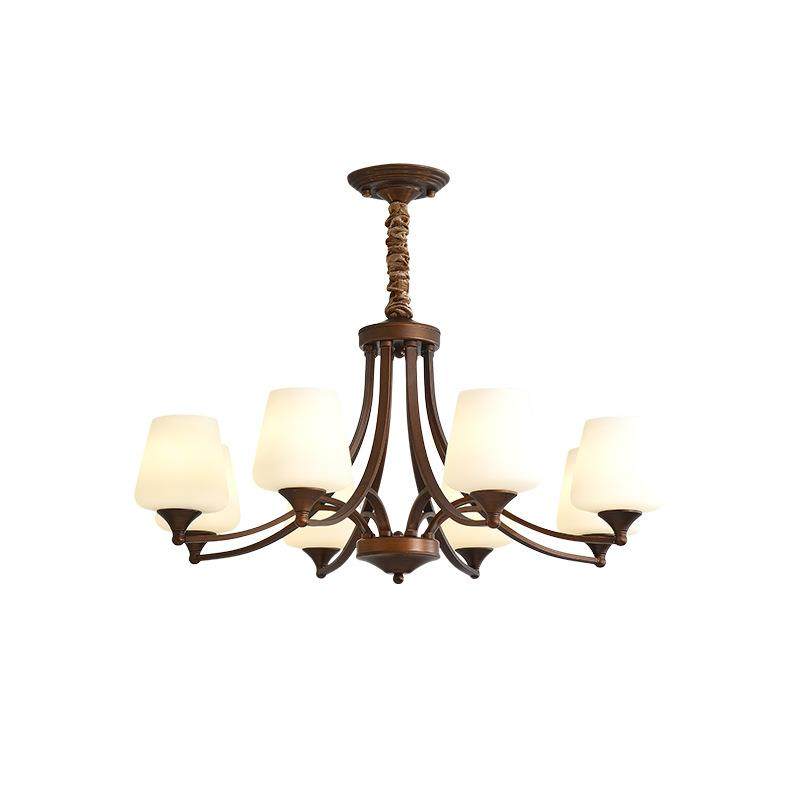 美式客厅吊灯简约复古铁艺大厅主灯中古乡村田园玻璃法式卧室灯具,家装灯饰光源,智能吊灯,淘宝优惠券,粉丝福利购,淘宝优惠卷