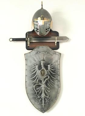 酒吧会所墙面装饰工艺品哥特盔甲手套中世纪仿古金属短剑盾牌摆件