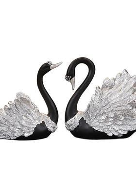 黑天鹅轻奢高档玄关装饰摆件客厅电视柜酒柜创意软装高级感工艺品