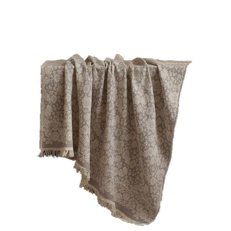 复古色织提花流苏毯客厅沙发午睡全棉盖毯汽车空调多功能成人披肩,床上用品,休闲毯/毛毯/绒毯,淘宝优惠券,粉丝福利购,淘宝优惠卷