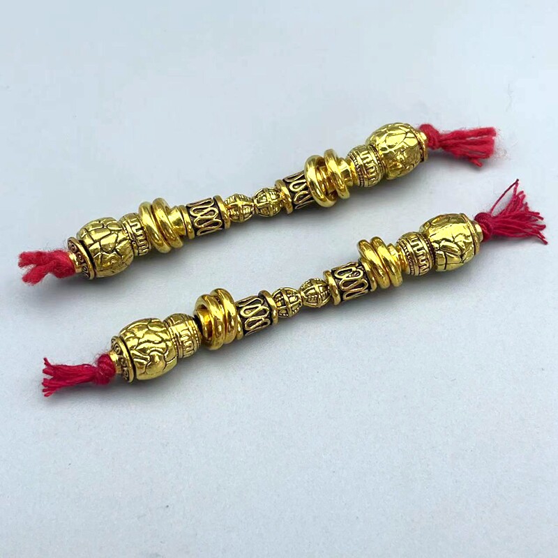 藏式纯铜隔珠套装三通链接腰珠文玩手串项链diy子弟珠背云侧挂图片