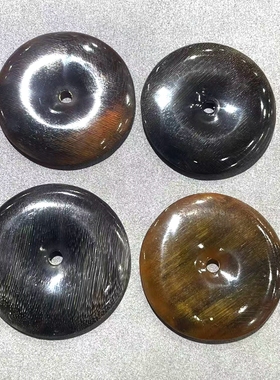 保真黑驴蹄子平安扣吊坠文玩杂项保平安养生随身饰品转运圈