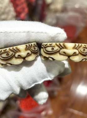 保真驼骨神兽戒指跑环藏式文玩手串佛珠diy配饰把玩扳指侧挂吊饰