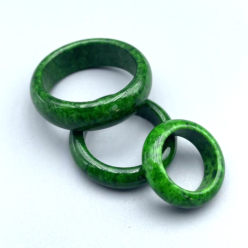 牛骨跑环精工满脑纹仿虬角戒指指环翡翠绿色diy手链项链文玩配饰