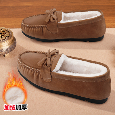 豆豆鞋女加绒保暖棉鞋舒适妈妈鞋