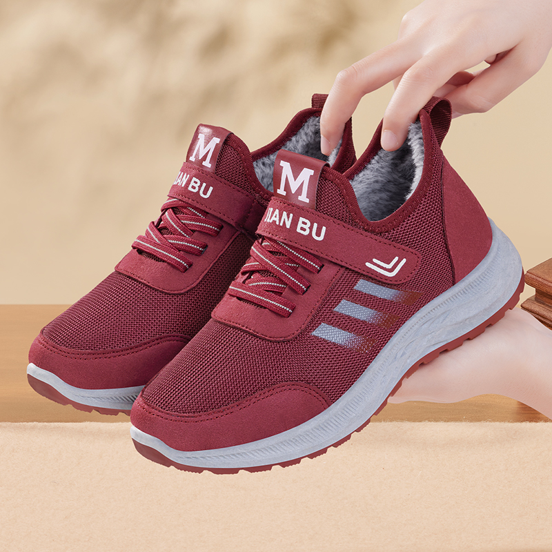 棉鞋女加绒加厚保暖中老年妈妈鞋