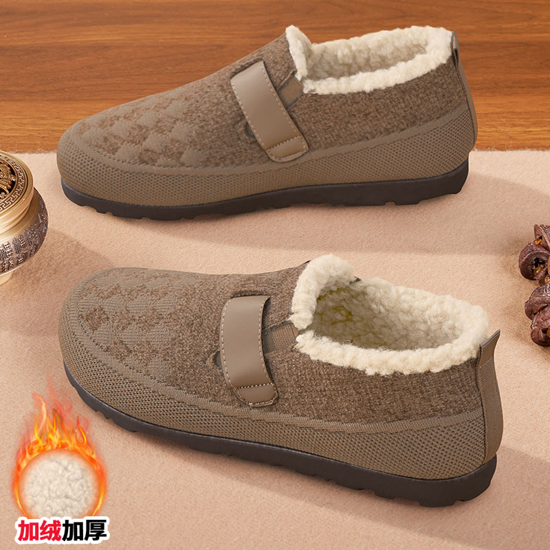 豆豆鞋女加绒外穿妈妈鞋防滑