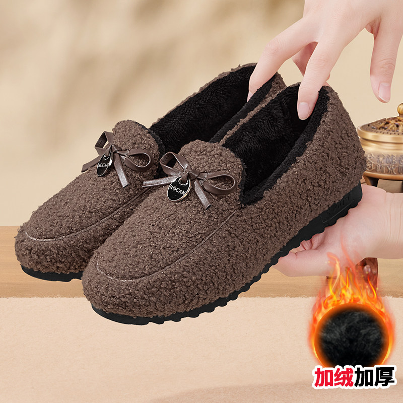 豆豆鞋女冬加绒加厚休闲保暖老北京布鞋一脚蹬棉鞋秋冬软底毛毛鞋,女鞋,传统布鞋,淘宝优惠券,粉丝福利购,淘宝优惠卷