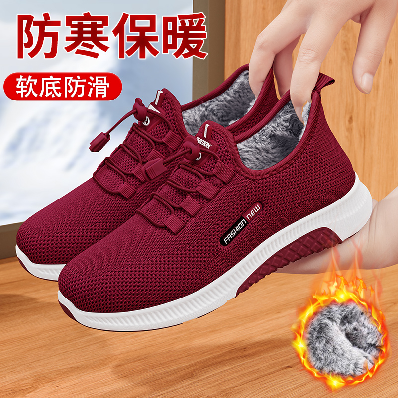 老北京布鞋女冬新款加绒加厚保暖