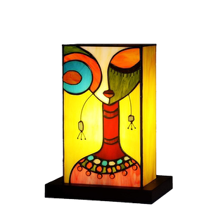 豪蒂 毕加索的画夜灯 生日礼物抽象派床头书桌摆件艺术方形台灯