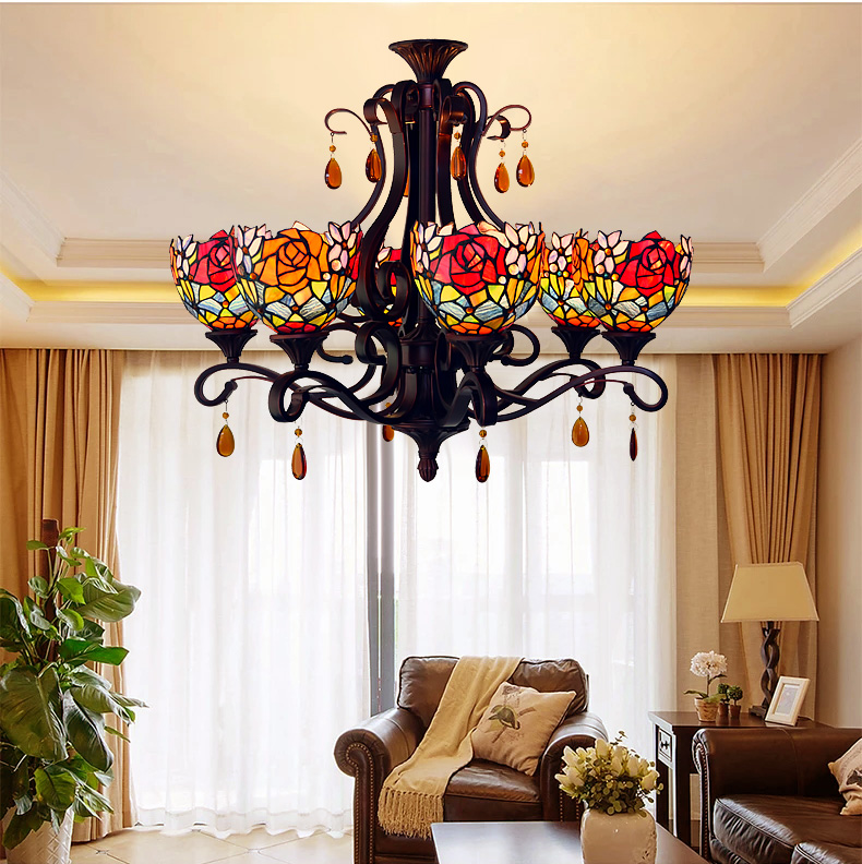 帝凡尼玫瑰美式复古风客厅大吊灯