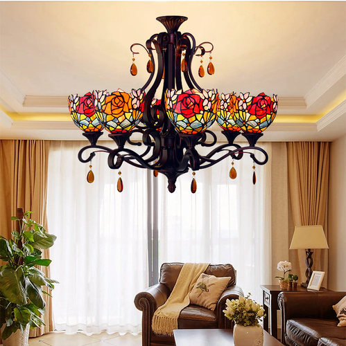 帝凡尼玫瑰美式复古风客厅大吊灯