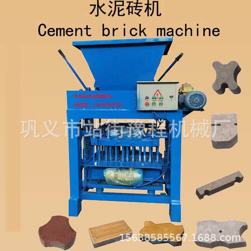 植草砖机小型水泥制砖机空心粉煤灰制砖机 Cement brick machine