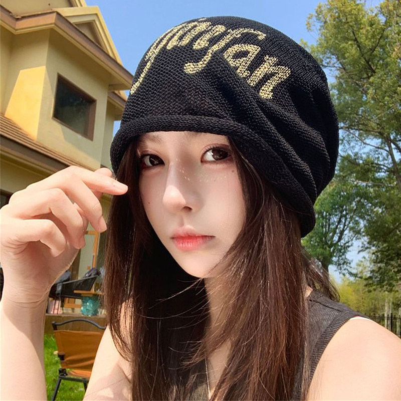 夏季薄款韩系字母堆堆帽女透气