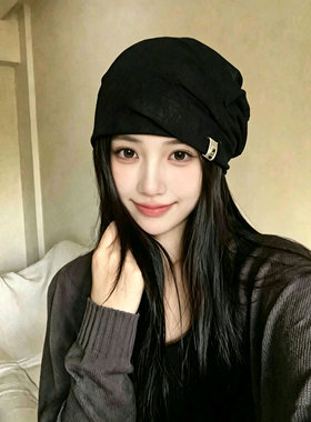 夏季透气网纱堆堆帽女显脸小