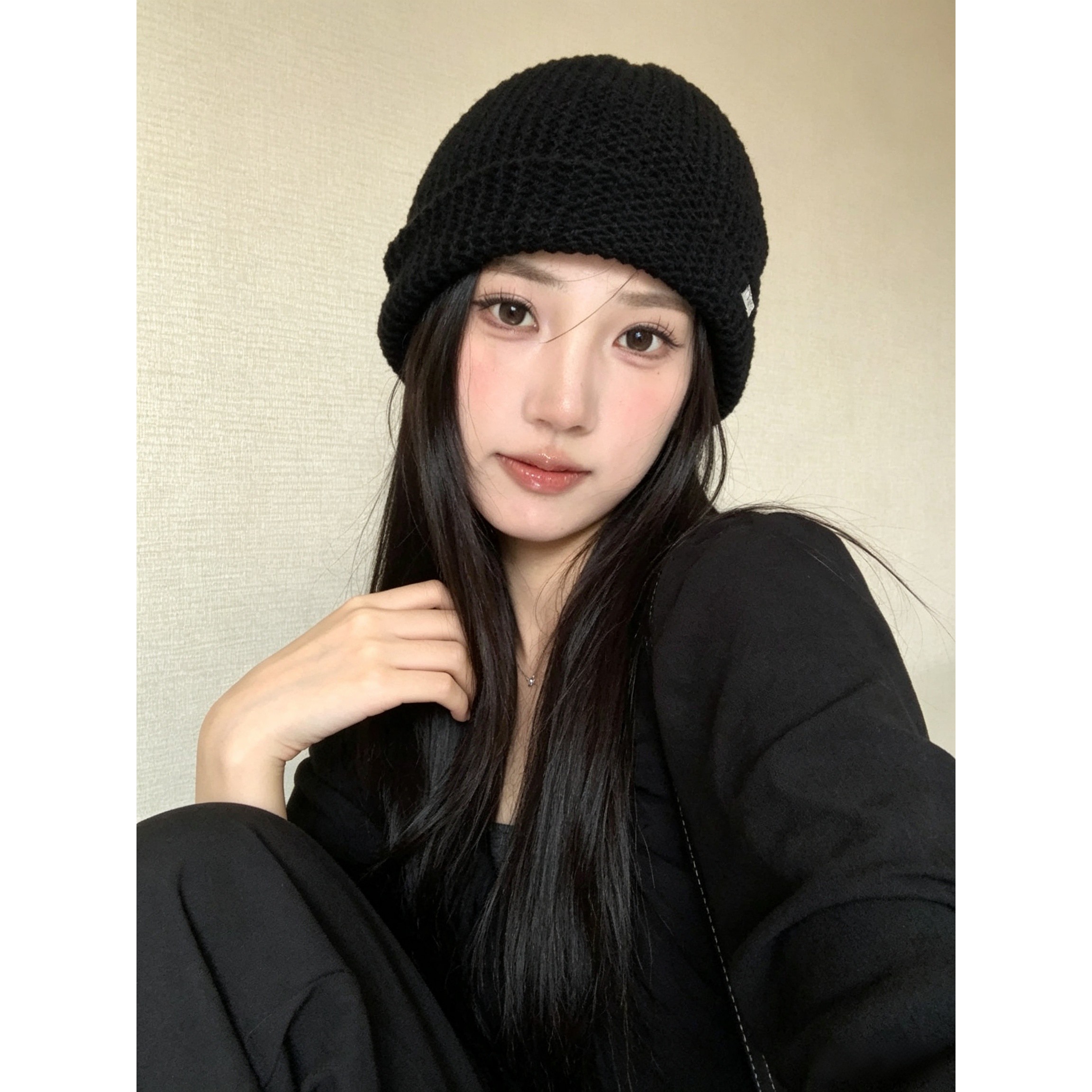 韩系手工钩织镂空堆堆帽夏季帽子女款慵懒风透气显脸小包头冷帽潮