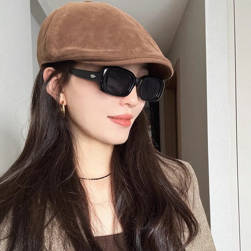 秋冬季复古时髦色前进帽高级感修脸贝雷帽英伦画家帽男女款帽子潮