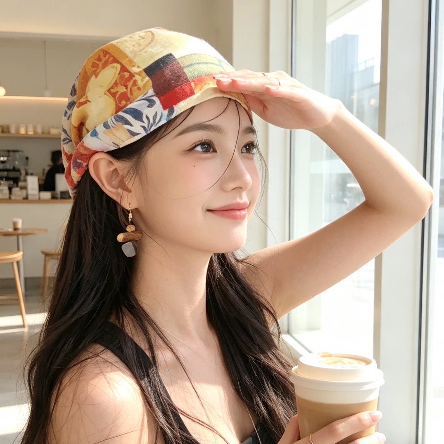 夏季涂鸦复古堆堆帽女