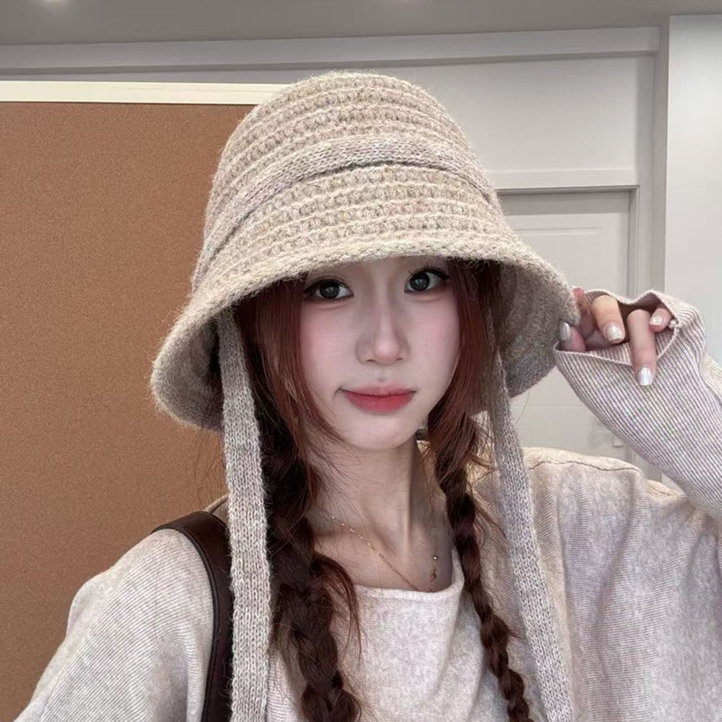 韩版针织渔夫帽女保暖显脸小