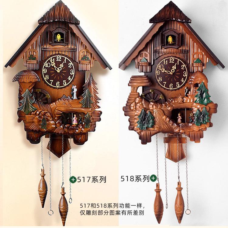 布谷鸟音乐咕咕挂钟创意时尚客厅石英钟表儿童小鸟音乐报时静音钟