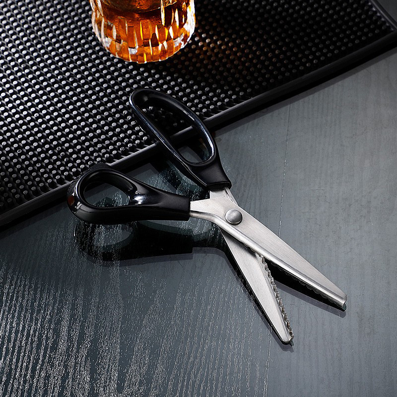 酒吧不锈钢锯齿剪刀  鸡尾酒橘皮装饰剪刀橙皮柠檬皮形状花边剪刀