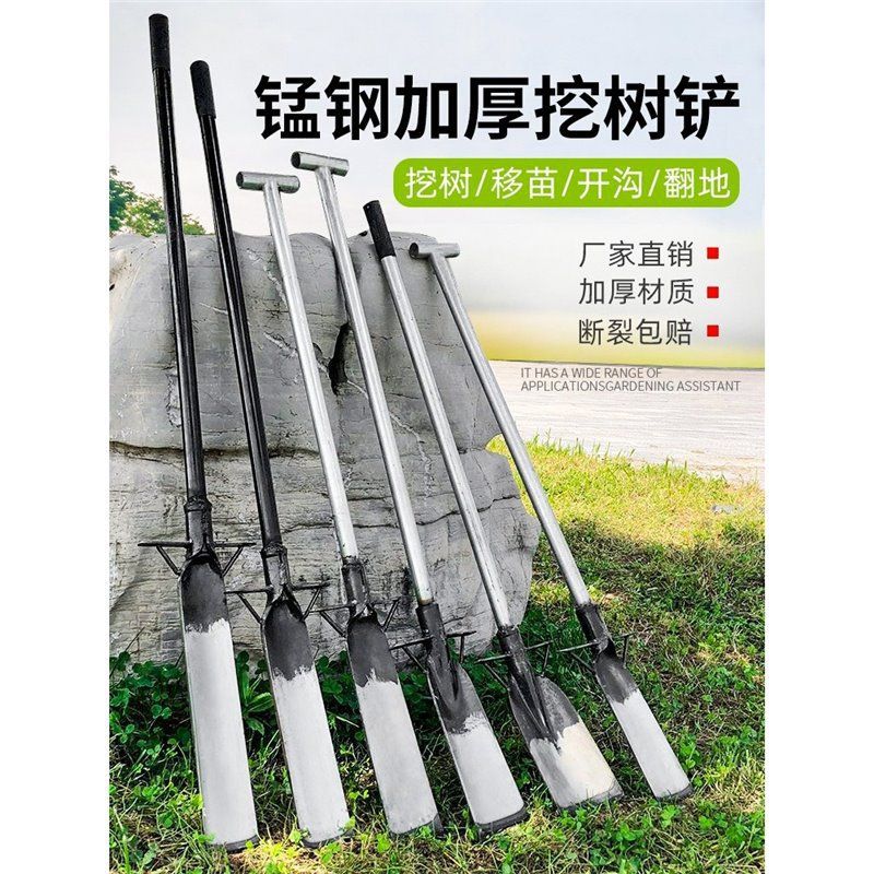 挖树锹锰钢铁铲洛阳铲挖土树根坑笋沟洞起苗锄头铁锹工具