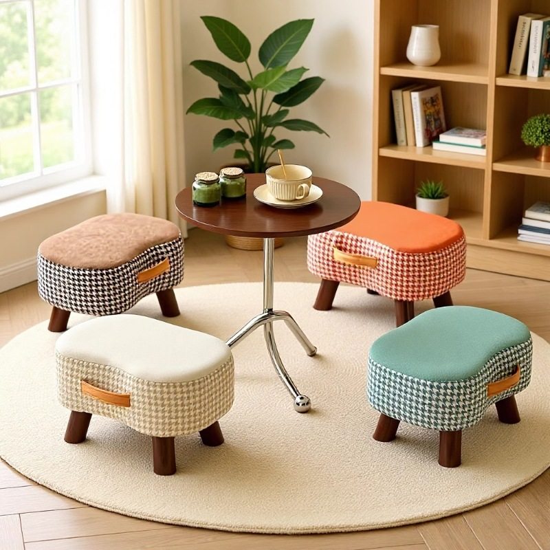 肥皂凳换鞋凳儿童软包小凳子客厅沙发脚踏凳手提矮凳坐实木换鞋凳