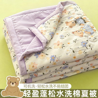 夏季夏凉儿童家用空调被幼儿园夏被可机洗2025新款夏天薄被子被芯